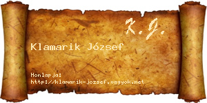 Klamarik József névjegykártya