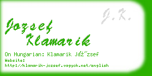 jozsef klamarik business card